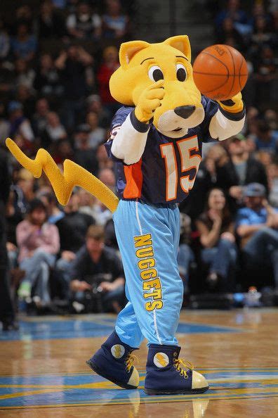 Nuggets mascot suspended in mid air